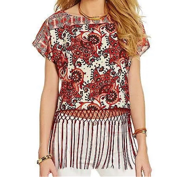 MICHAEL Michael Kors Tops - Michael Kors paisley fringe top